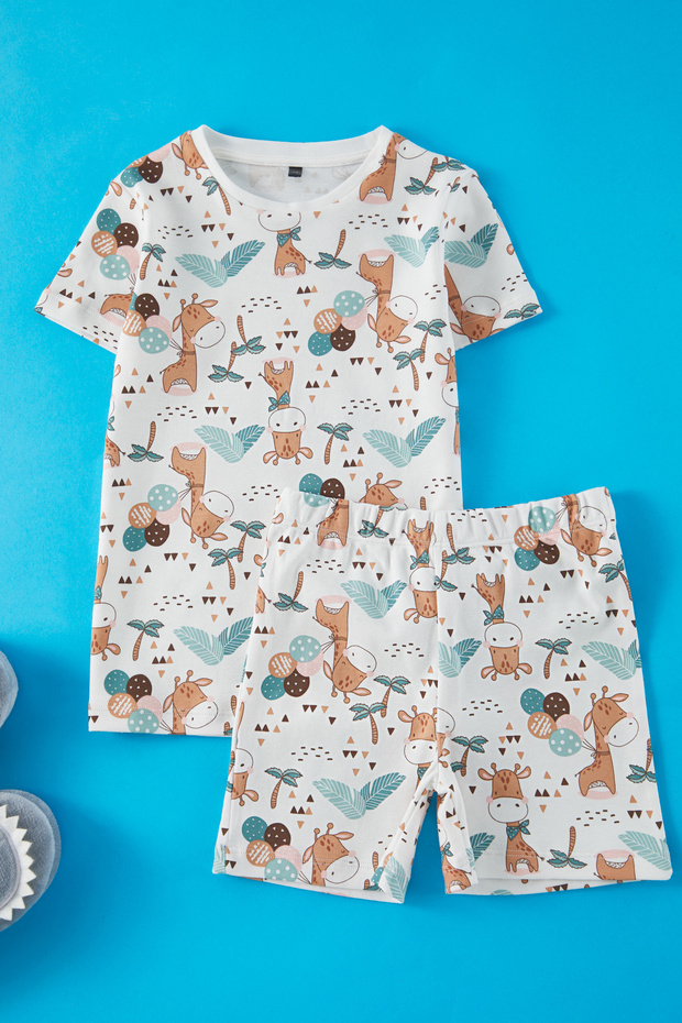 Multicolor Girls Printed Pajamas Set Tkdss25Pt00013