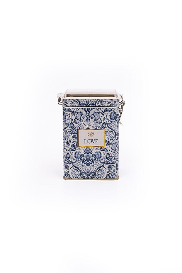 Er043-2b حاوية تخزين معدنية مستطيلة منقوشة من Azulejos Love مقاس 8 × 10 سم - 2