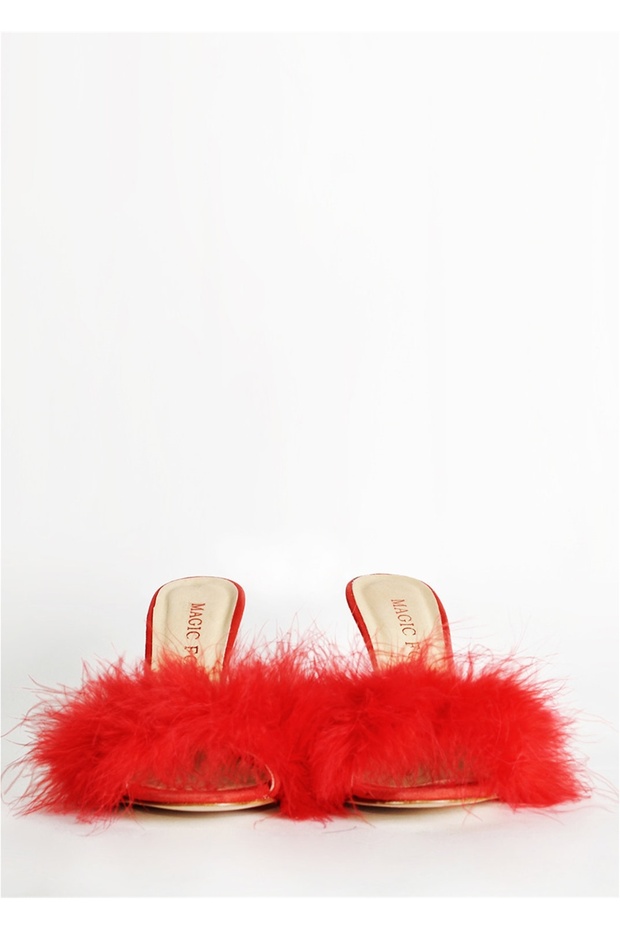 NR380 Kadın Terlik-Kırmızı - 2