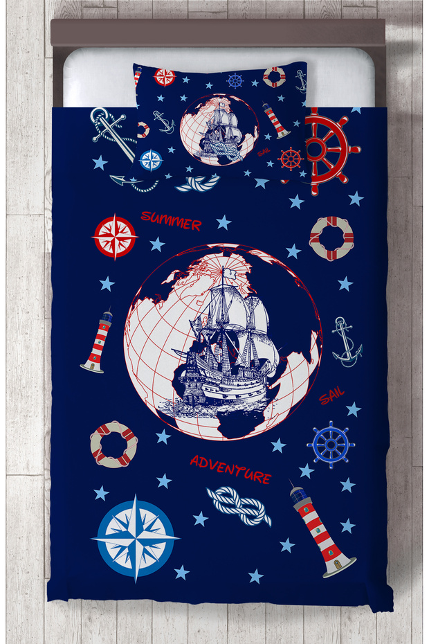BABY AND KIDS ROOM Sailor Ship Patterned Bedspread