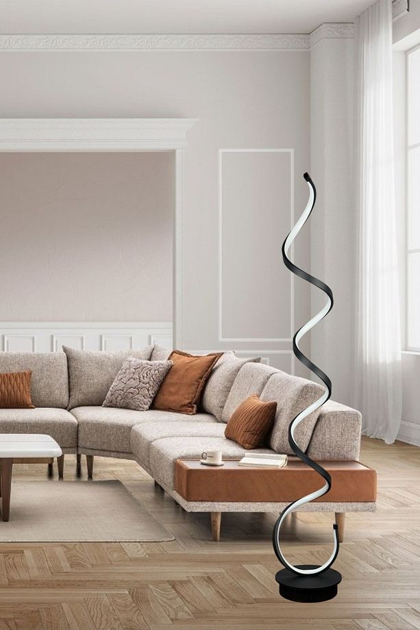 Lara Siyah Renk Modern Tasarım Gün Işığı Led Salon - Yatak Odası Led Lambader - 1