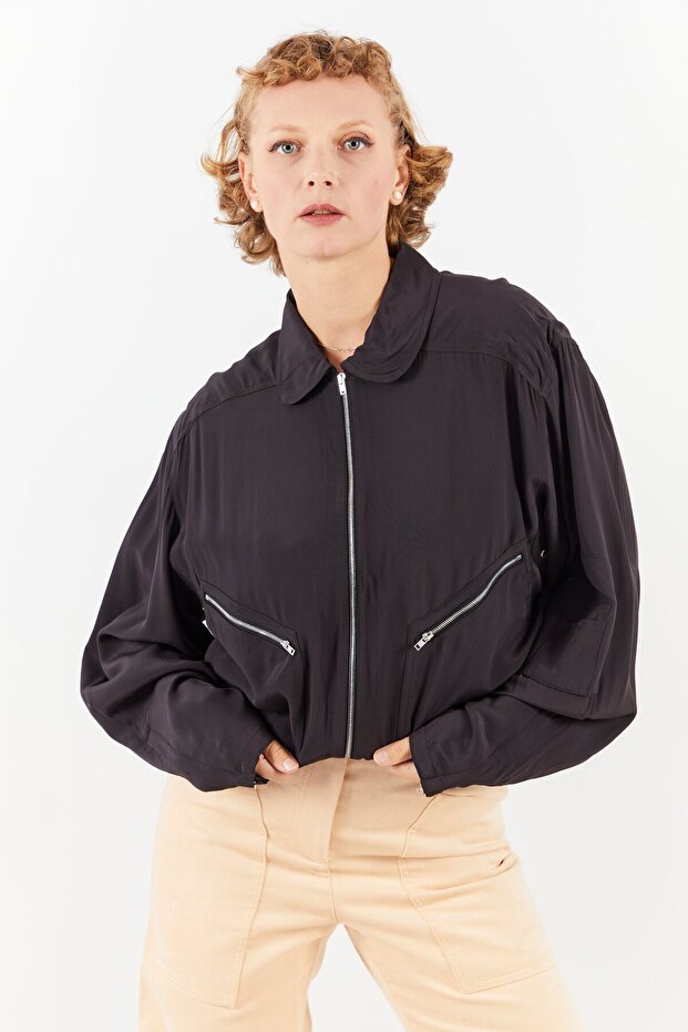 Women Solid Soft Shell Jacket, Black - 1