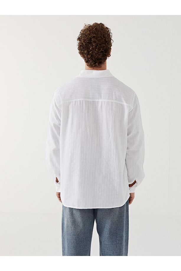XSIDE Regular Fit Uzun Kollu Armürlü Erkek Gömlek - 4