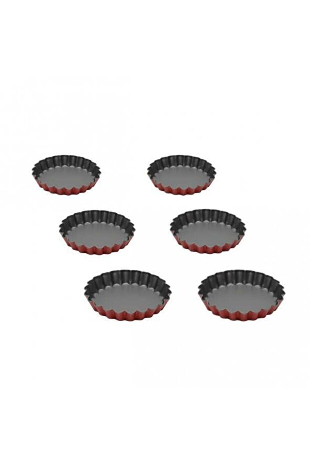 Mini Tart Cake Mold Set of 6 12 cm Granite Red