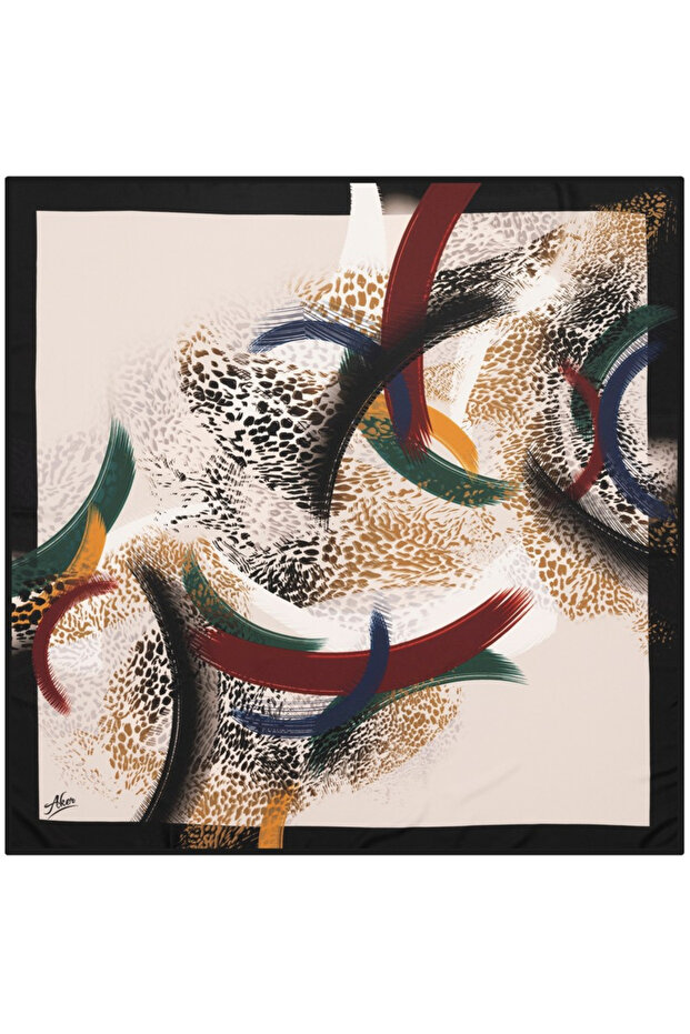 90X90 Aker Polyester Tivil Eşarp - 1