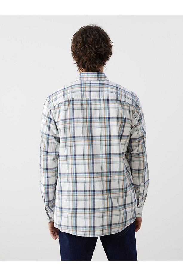 LCWAIKIKI Classic Regular Fit Uzun Kollu Ekose Poplin Erkek Gömlek - 4