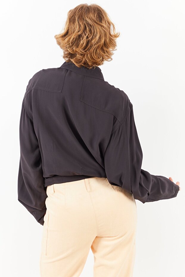 Women Solid Soft Shell Jacket, Black - 4