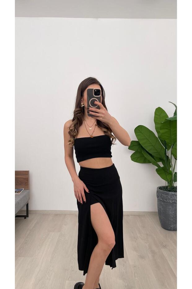 Women's Midi Skirt with Pleated Shorts