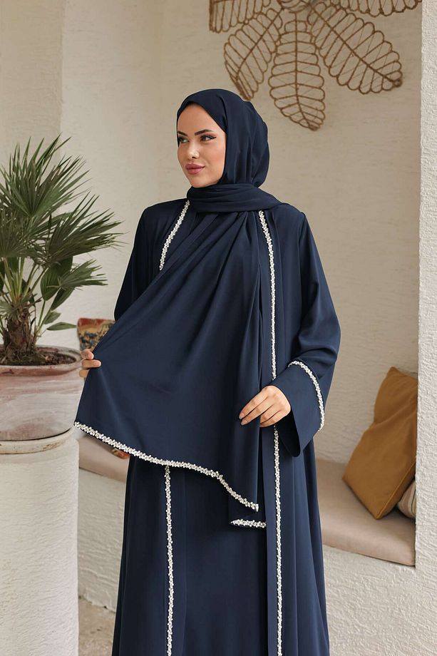 Çiçek Yolu Işıltısı Abaya - 5