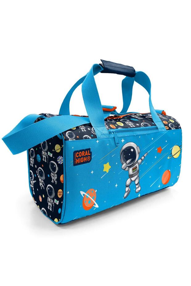 Kids Navy Blue Astronaut Patterned Sports Bag 27538