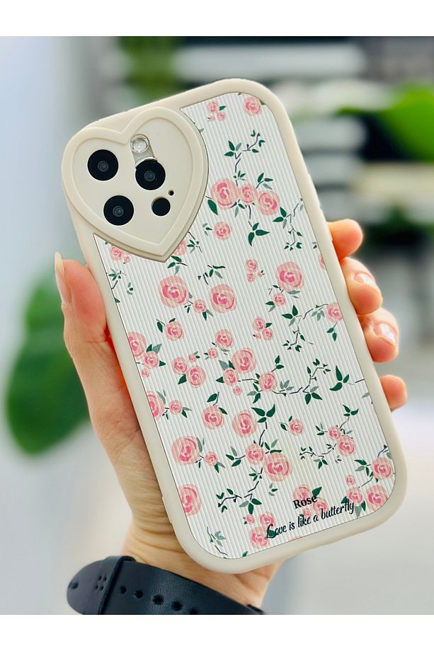 Iphone 12 ve 12 Pro Uyumlu Kaplama MİNİ ÇİÇEK Tasarımlı Yumuşak Silikon Kamera Korumalı Kılıf - 4
