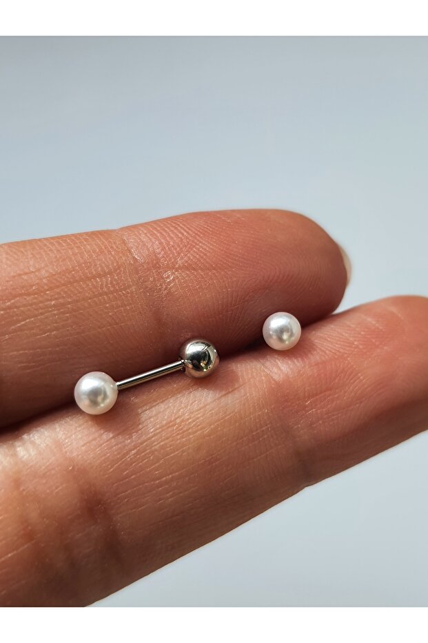 Çelik Inci Top Uçlu Tragus Helix Kıkırdak Piercing Tek Adet - 5