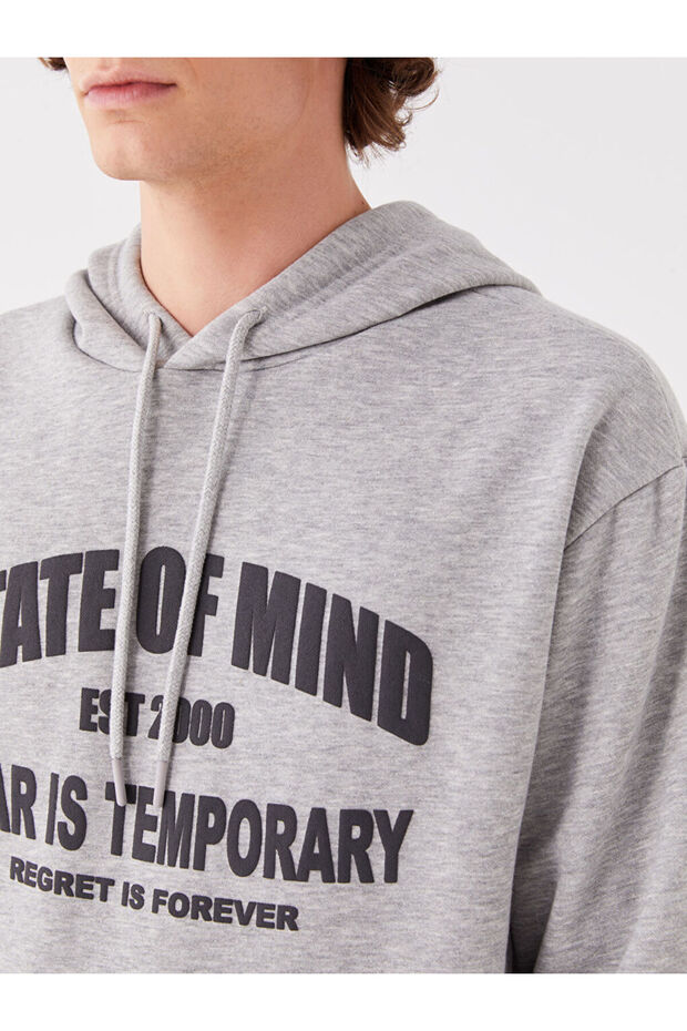 XSIDE Oversize Uzun Kollu Baskılı Erkek Hoodie - 4