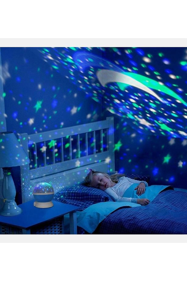 Ay yıldızlı gece lambası Galaxy gece lambası Renkli yıldızlı gökyüzü gece lambası projektör - 1