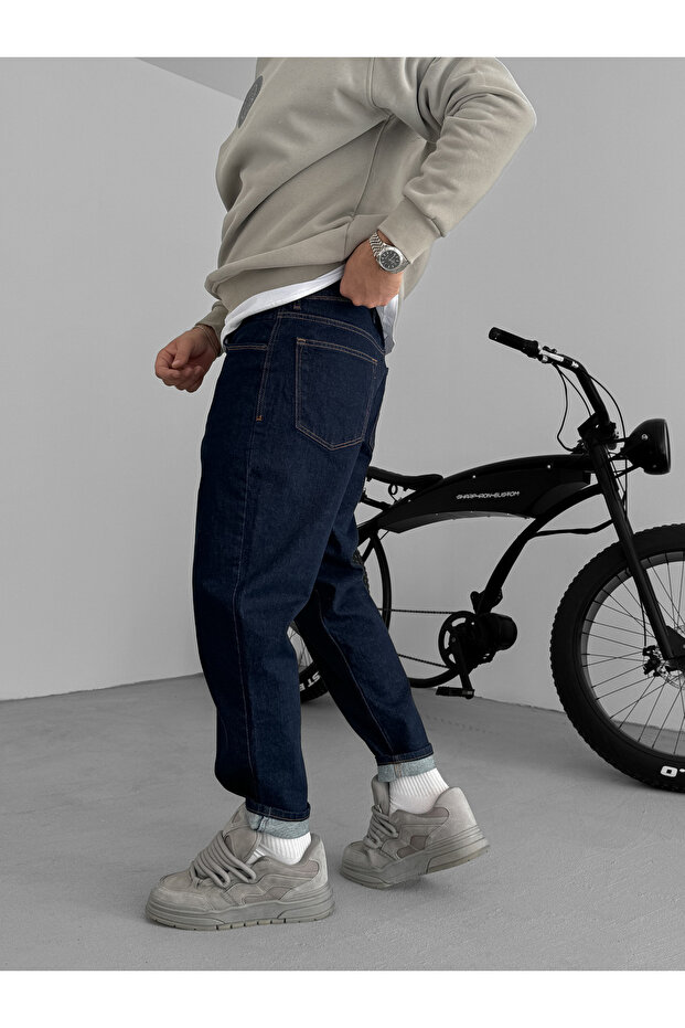 Lacivert Basic Boyfriend - 5