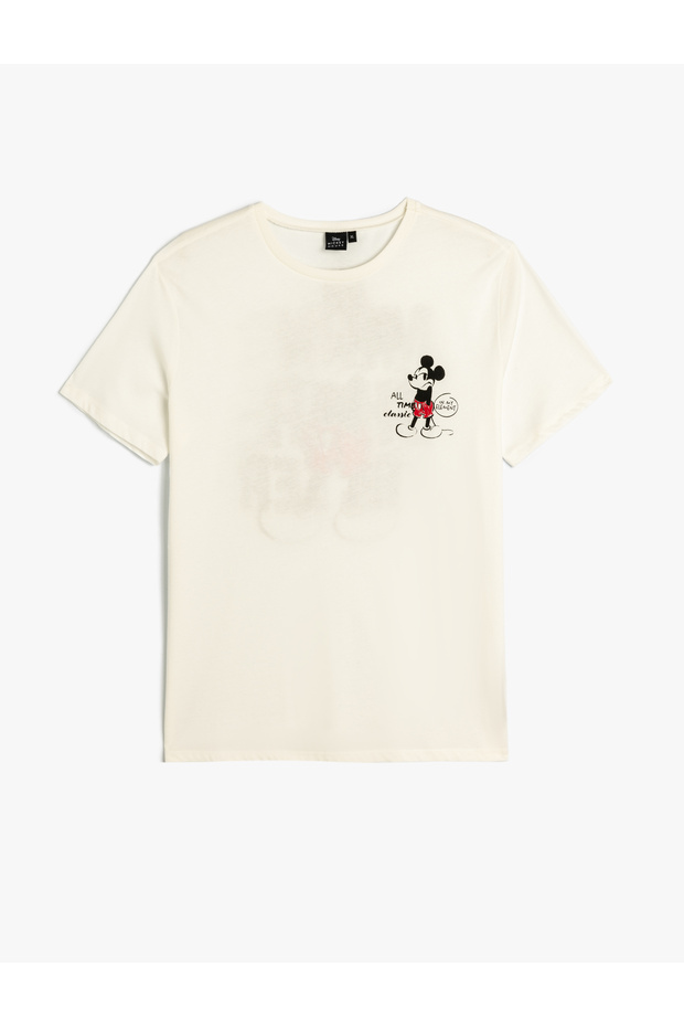 Mickey Mouse Oversize Back Printed T-Shirt Short Sleeve Crew Neck Licensed
