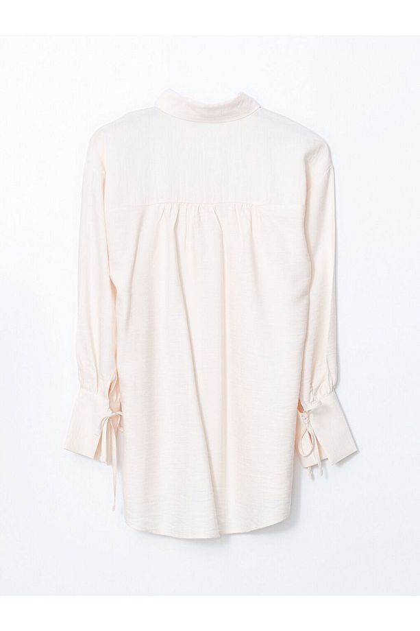 LCW Modest Ekru Oversize Kadın Gömlek Tunik - 2