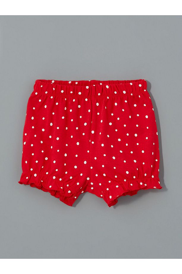 LCW baby Ekru Minnie Mouse Baskılı Kız Bebek Şortlu Pijama Takımı - 4