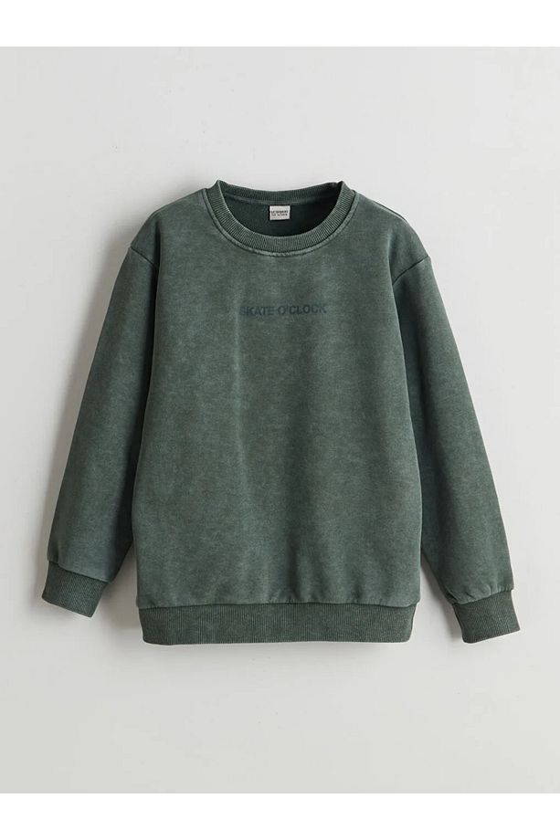 LCW Kids Bej Bisiklet Yaka Erkek Çocuk Sweatshirt - 1