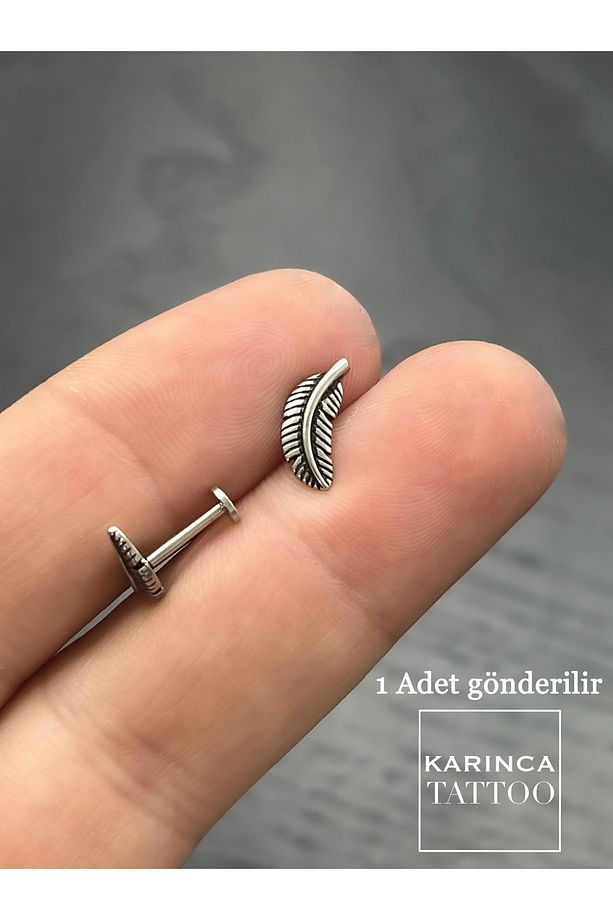 Tüy Model Flat Forward Helix Conch Standard Lobe Kulak Tragus Piercing - 2