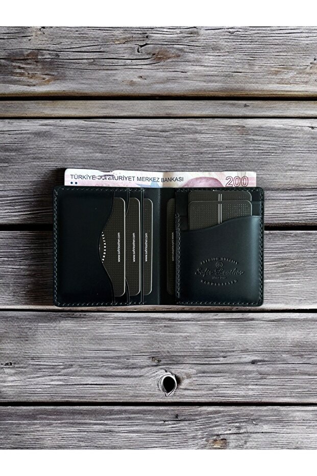 Černá kožená peněženka Babil - 1