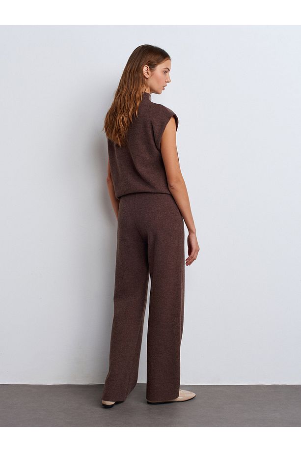 71819 Yüksek Bel Pantolon-Kahve M. - 2