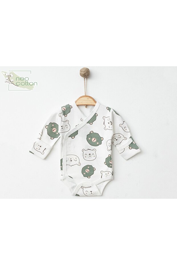 Cotton Bottom Snap Fastener Self Gloves Long Sleeve Double Breasted Swaddle Body (with Strawberry Apple Teddy Bear)