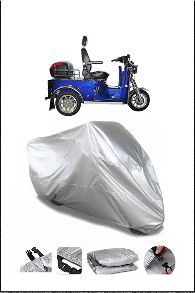 Yuki Yk-25Midilli Lock Compatible Waterproof Durable Motorcycle Canvas-Gray
