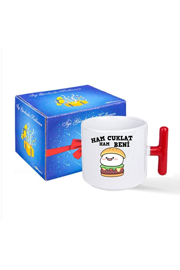 Raw Raw Cuklat Beni Printed Red t Cup with Handle - 2