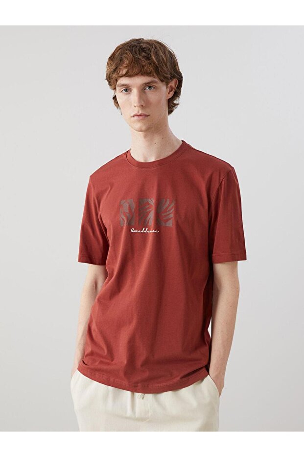 XSIDE Crew Neck Short Sleeve Printed Combed Cotton Men's T-Shirt