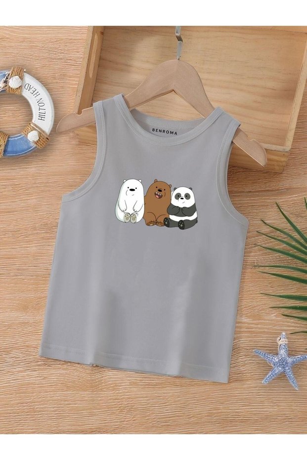 Cartoon Character Printed Sleeveless Children's T-Shirt