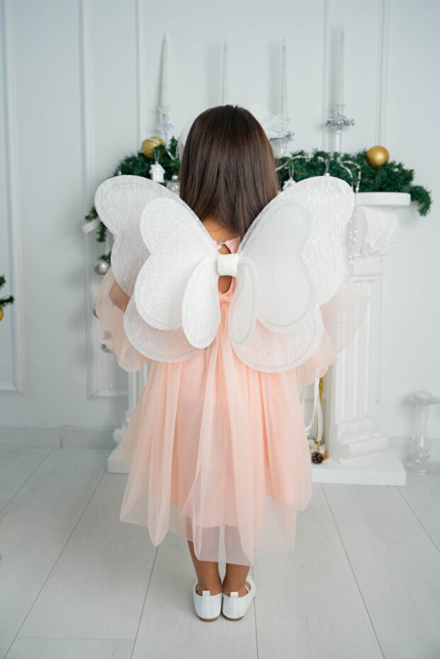 Girl's Birthday Butterfly Wing Set 5-8 Years / White Color