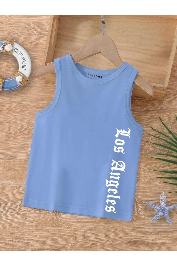 Cartoon Character Printed Sleeveless Children's T-Shirt