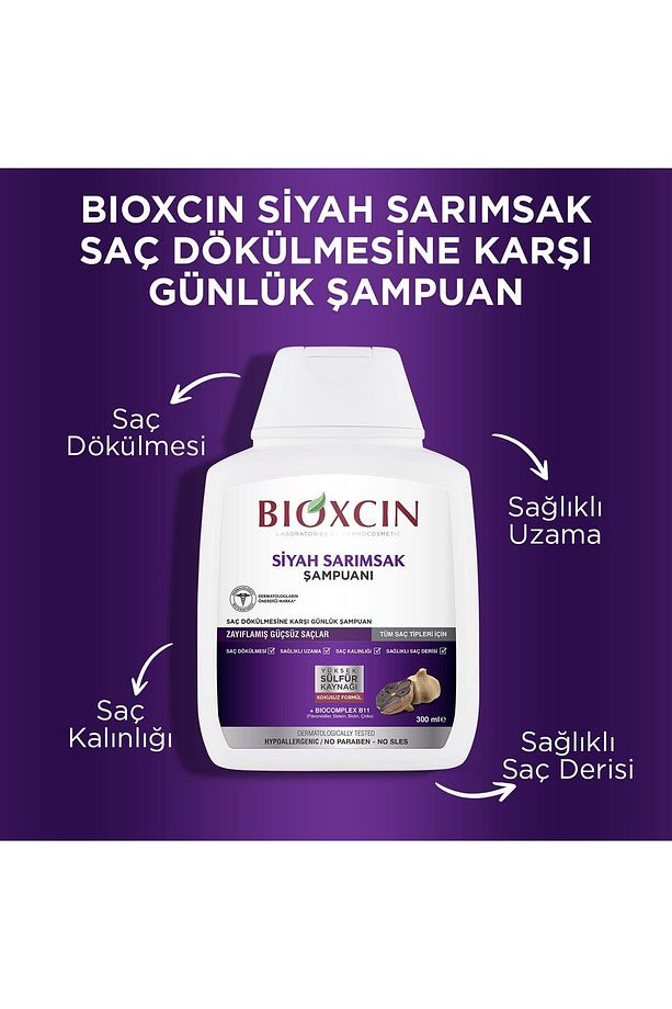 Dökülme ve İncelme Karşıtı Siyah Sarımsak Şampuanı 300ml x 4 Adet + 1 Adet 100ml Jel Hediye - 3