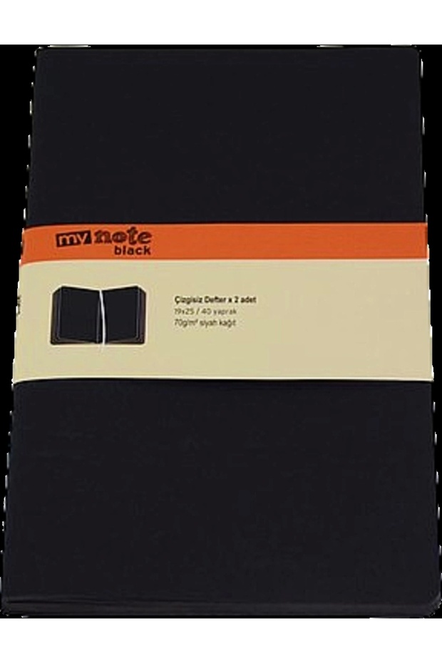 Plain Notebook 2li 19x25 Cm 40 Sayfa Siyah - 1