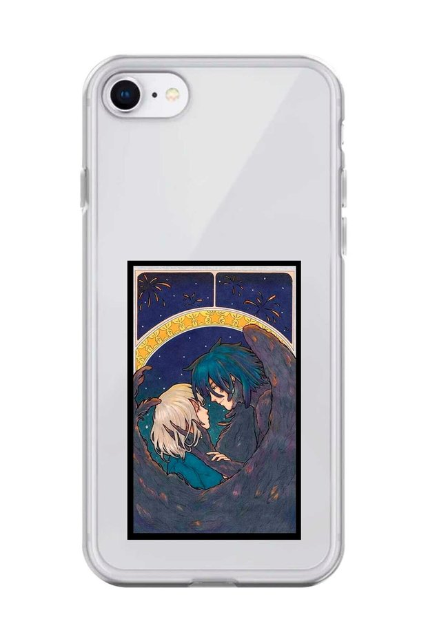 Clear Case Compatible with iPhone 7 Howls Moving Castle Design 3