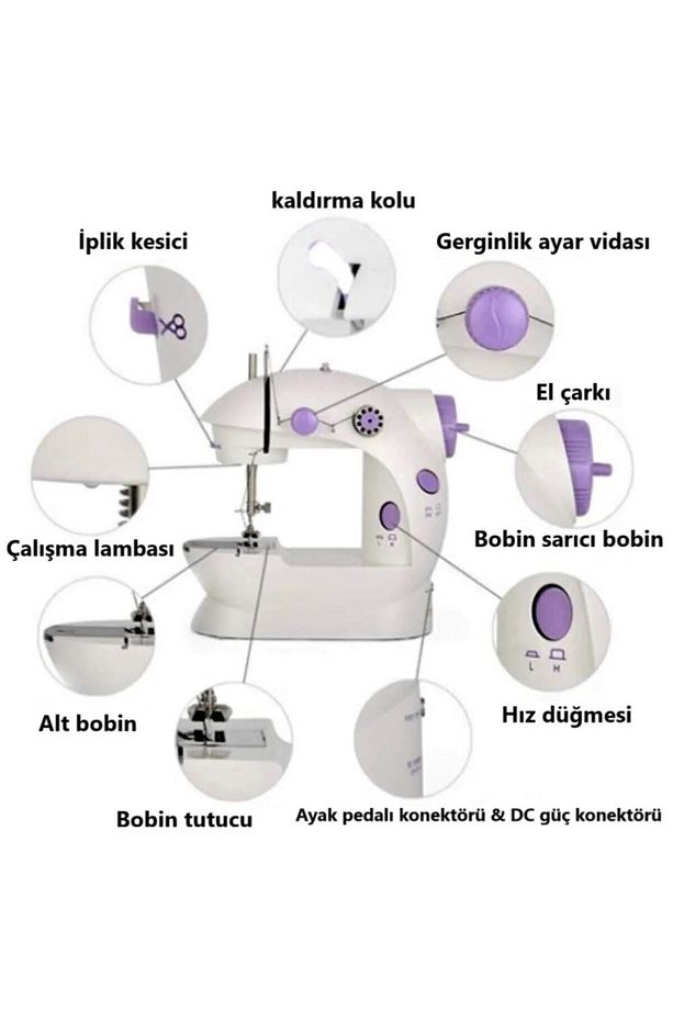Pedallı Dikiş Makinesi 6w Yüksek Güç, Çok Kullanımlı Taşınabilir - 7