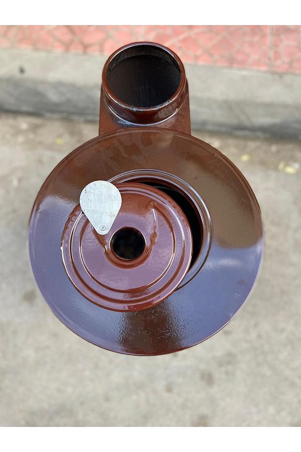 Emaye Yuvarlak Kovalı Uyuyan Soba Odun Kömür Sobası Yükseklik 60 Cm Çap 30 Cm - 2