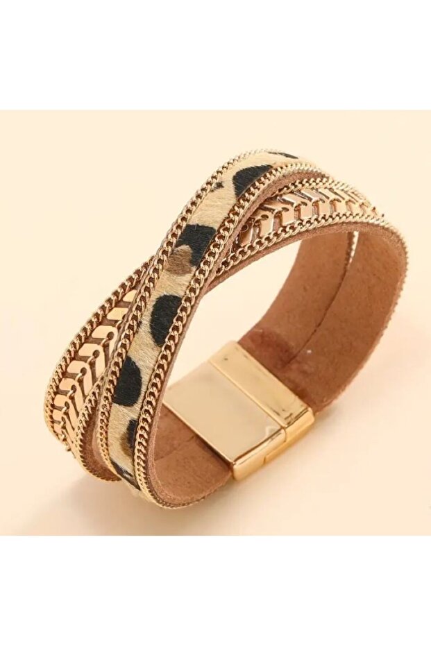 Leopard Patterned Vegan Bracelet - 1