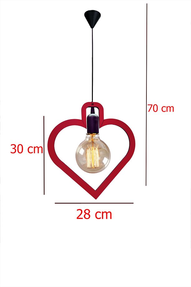 Kalp Tekli Modern Ahşap Avize Sarkıt Modern Rustik Dekoratif Retro Tavan Lambası - 5
