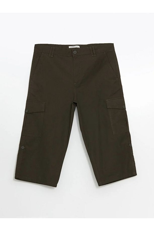 LCWAIKIKI Classic Standart Kalıp Gabardin Erkek Roller Şort - 5