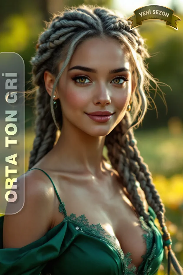Afrika Zenci Örgüsü Rasta Ve Box Braid İçin Sentetik Saç - Gri - 5