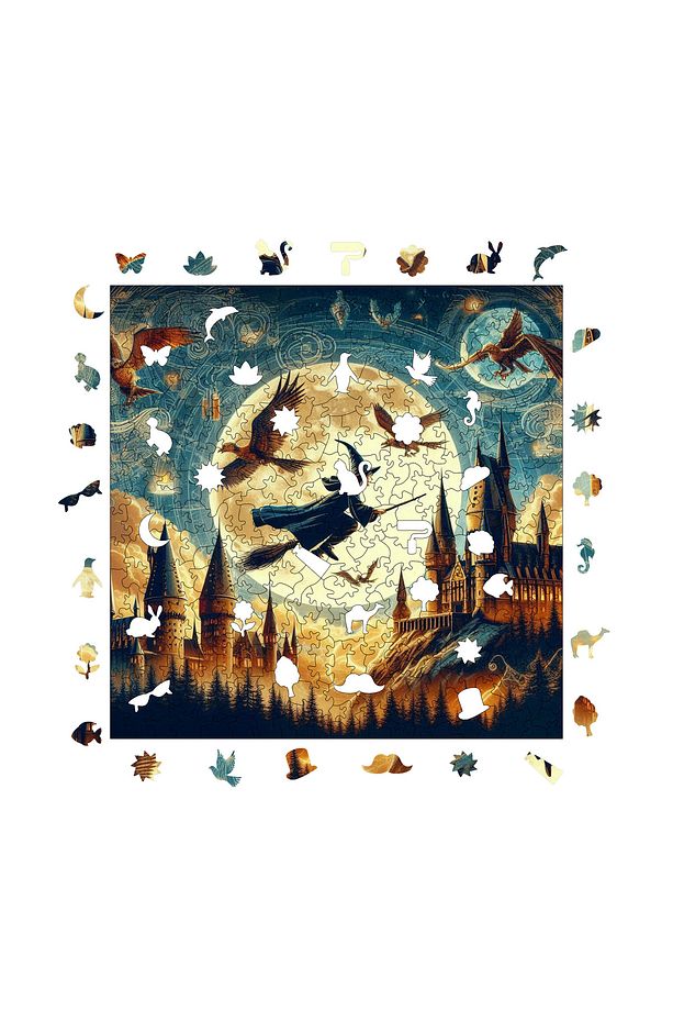 Hogwarts'ın Gizemi Ahşap Puzzle Yetişkin Benzersiz Parçalı Yapboz Puzzle Yapıştırıcılı S1-07 - 4