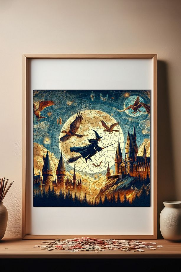 Hogwarts'ın Gizemi Ahşap Puzzle Yetişkin Benzersiz Parçalı Yapboz Puzzle Yapıştırıcılı S1-07 - 1