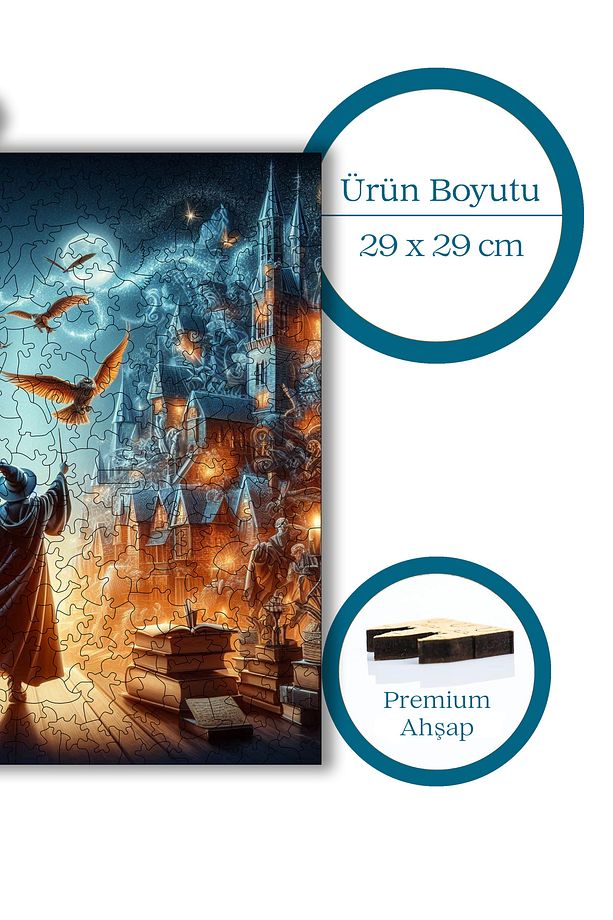 Harry Potter Macerası Ahşap Puzzle Yetişkin Benzersiz Parçalı Yapboz Puzzle Yapıştırıcılı S1-06 - 6