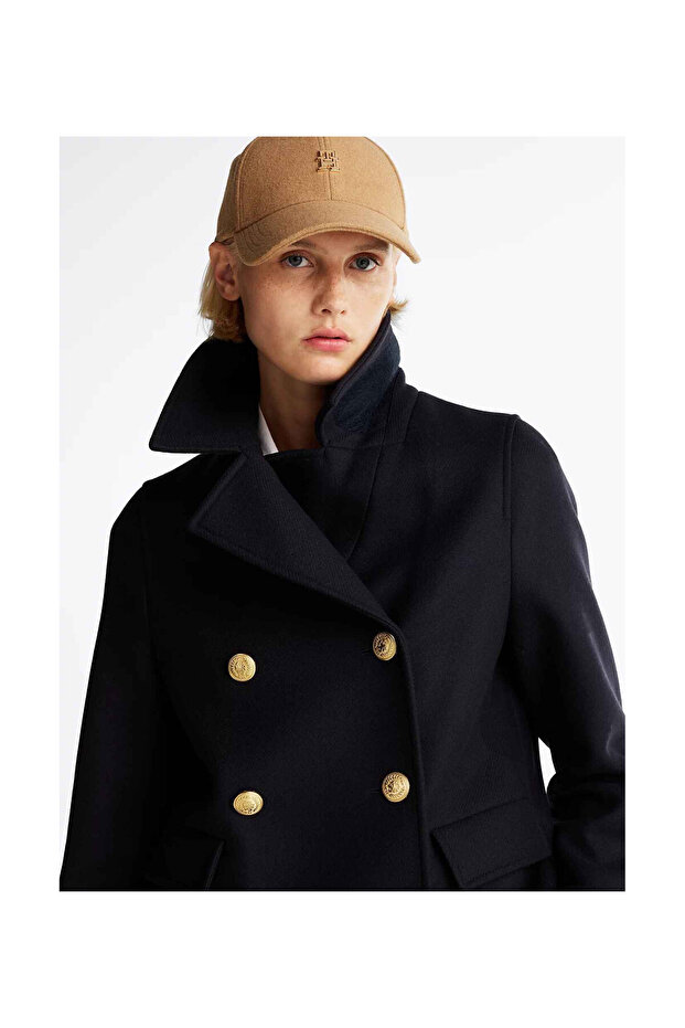 WOOL BLEND DB PEACOAT - 4