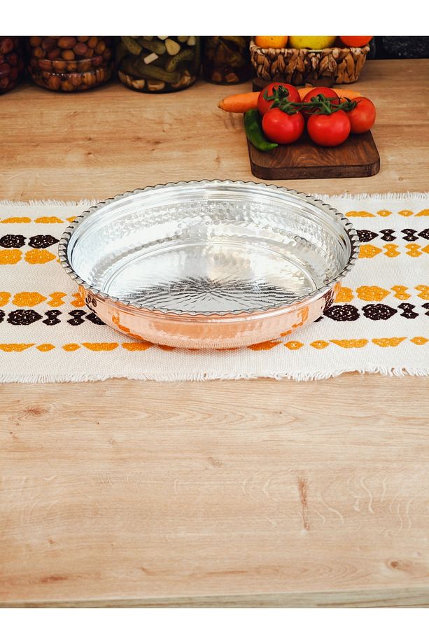 Bakır Derin Servis Tabak Kase 24 cm - 3