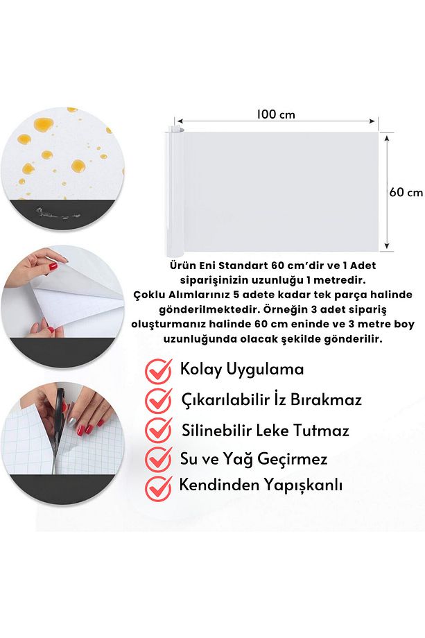 60×100cm Kendinden Yapışkanlı Parke Görünümlü Premium Zemin Duvar Kağıdı Dolap Kaplama - 6