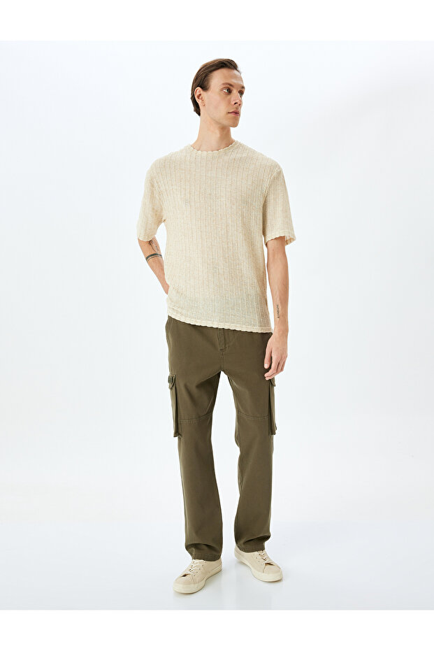 khaki Cargo Pocket Trousers