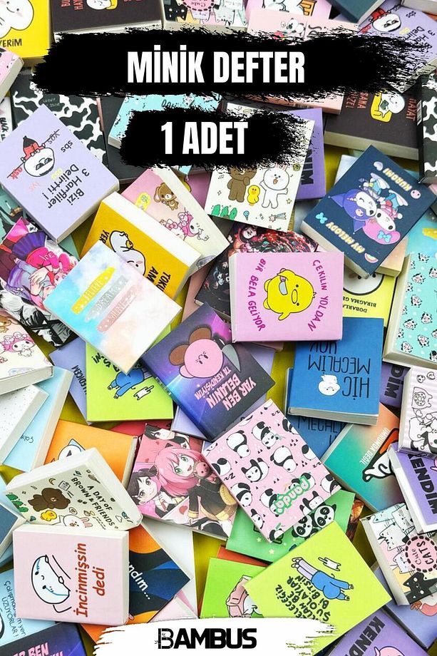 120 Sayfa Çizgisiz Mini/Minik/Minicik Defter Mini Ayraç Hediyeli 1 Adet - 5